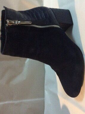 Dune London Suede & Croc-Embossed Booties Size 36